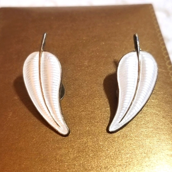 Vintage Jewelry - DENMARK VOLMER BAHNER VTG Sterling Enameled Earrings